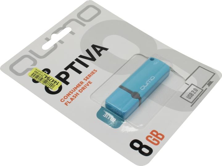 Qumo Optiva <QM8GUD-OP2-Blue> USB2.0  Flash  Drive  8Gb (RTL)