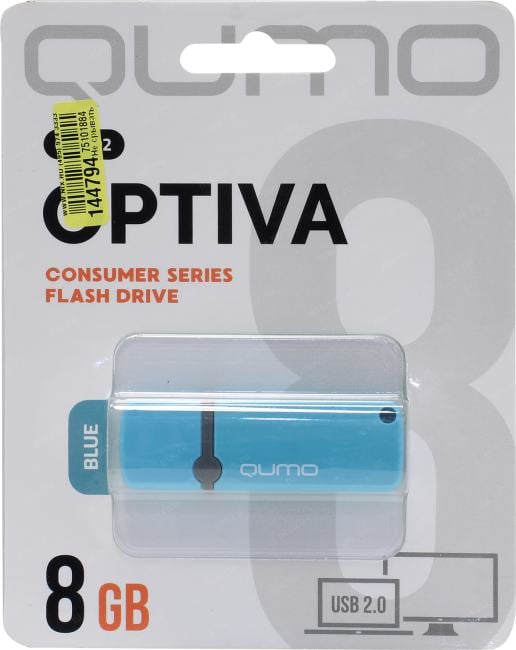 Qumo Optiva <QM8GUD-OP2-Blue> USB2.0  Flash  Drive  8Gb (RTL)