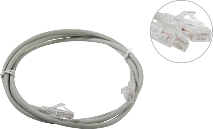 WRLine WR-PC-RJ45-UTP-5E-2-GY Патч-корд U/UTP, категория 5е, 2xRJ45, неэкранированный, серый, LSZH, 2м