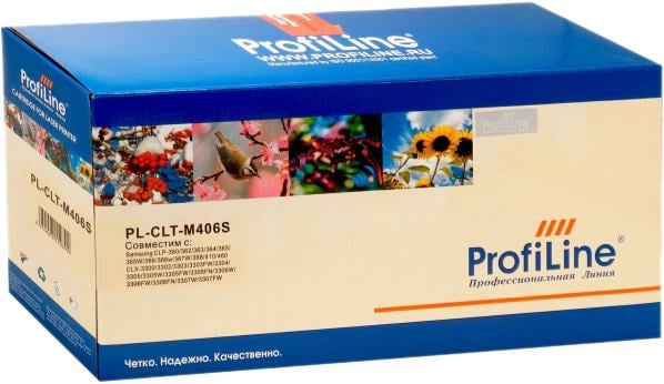 Картридж лазерный ProfiLine PL-CLT-M406S для принтеров Samsung CLP-360/362/363/364/365/365W/366/366w/367W/368/410/460/CLX-3300/3302/3303/3303FW/3304/3305/3305W/3305FW/3305FN/3306W/3306FW/3306FN/3307W/3307FW 1000 копий Magenta