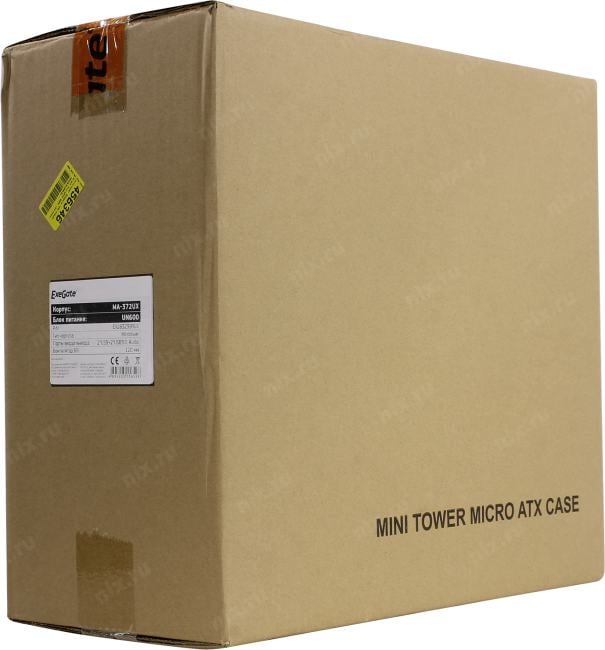 Minitower  Exegate <MA-372UX> Black  MicroATX  600W  (24+4пин) <EX283239RUS>