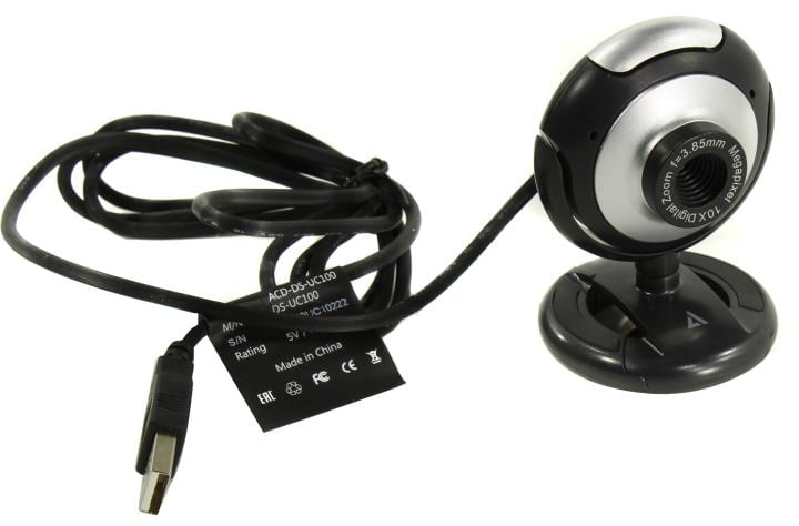 Веб-камера ACD-Vision UC100 CMOS 0.3МПикс, 640x480p, 30к/с, микрофон встр., кабель USB 2.0 1.5м, универс. крепление, черный корп. RTL {60} (551745)