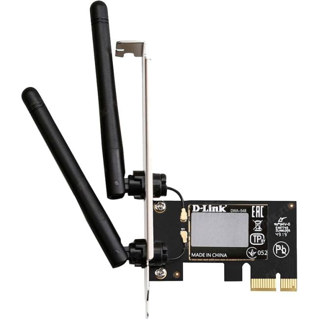 Сетевой адаптер WiFi D-Link DWA-548 DWA-548/10/C1A N300 PCI Express (ант.внеш.несъем.)  2ант.  (упак.:10шт)