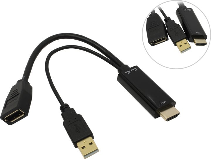 Адаптер Espada Ehddp1526, HDMI M – DisplayPort F, USB