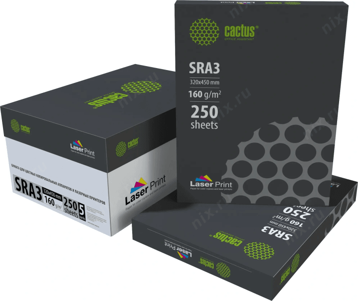 Бумага Cactus CS-LPSRA3160250  SRA3/160г/м2/250л./белый  для  лазерной печати