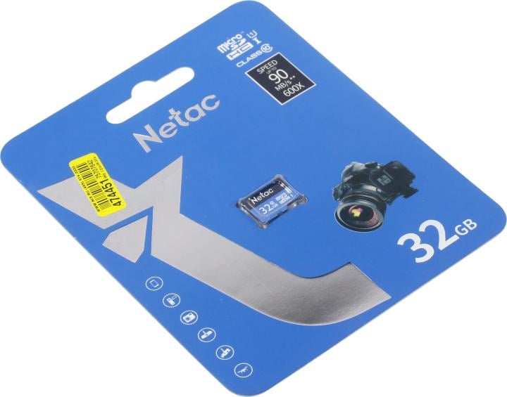 Netac <NT02P500STN-032G-S> microSDHC Memory Card  32Gb UHS-I U1