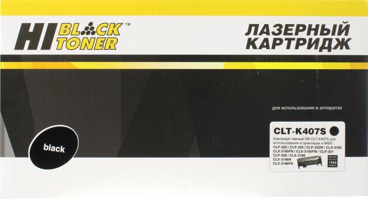 Картридж Hi-Black HB-CLT-K407S Black  для Samsung CLP-320/325/CLX-3185