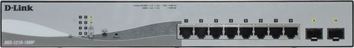 D-Link <DGS-1210-10MP /FL2A> Управляемый коммутатор (8UTP 1000Mbps  PoE + 2SFP)
