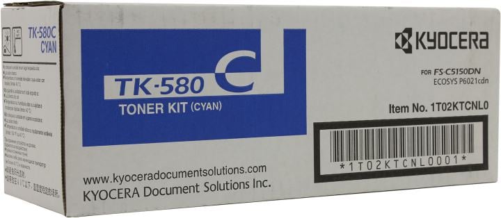 1T02KTCNL0 Тонер-картридж Kyocera TK-580C для FS-C5150DN голубой (2 800 стр.)