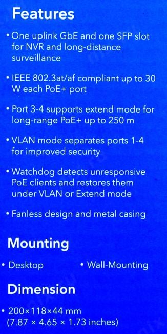 CUDY <GS1005PTS1> 5-Port Gigabit PoE+ Switch (4UTP 1000Mbps  PoE+  SFP)