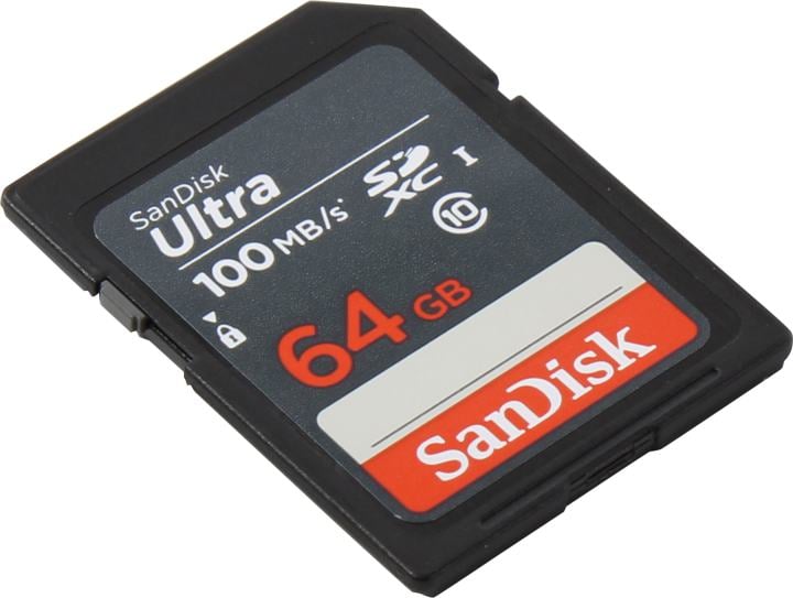 Карта памяти SDXC 64 Gb SanDisk Ultra class 10 100Mb/s SDSDUNR-064G-GN3IN