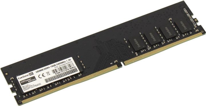Оперативная память для компьютера 16Gb (1x16Gb) PC4-19200 2400MHz DDR4 DIMM CL17 Exegate HiPower EX288045RUS