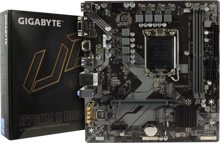 GIGABYTE B760M H DDR4 (RTL) LGA1700 <B760> PCI-E Dsub+HDMI GbLAN SATA  RAID MicroATX 2DDR4