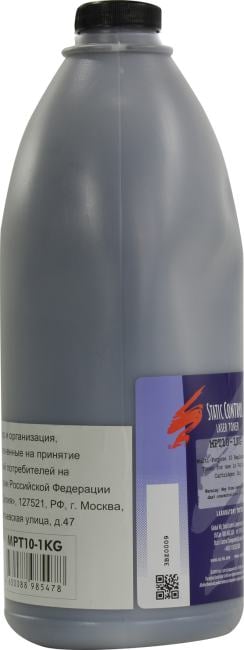 Тонер Static Control MPT10-1KG черный флакон 1000гр. для принтера НР LJ P1007/P1008/P1009/P1006/P1002/P1005/P1000/P1003/P1004/P1505