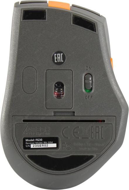 A4Tech FSTYLER Wireless Optical Mouse <FG30 Orange> (RTL)  USB  6btn+Roll