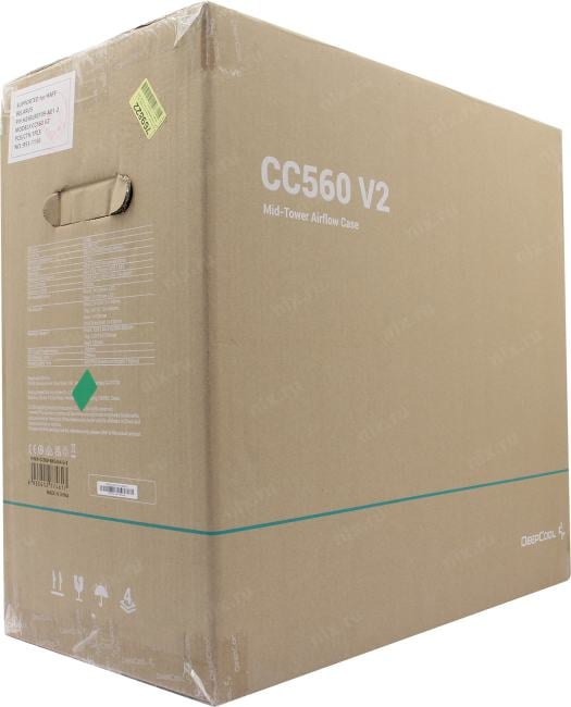Miditower Deepcool CC560 V2 <R-CC560-BKGAA4-G-2> Black  ATX  безБП,  с окном