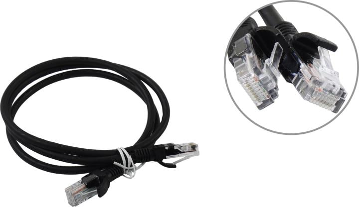 NTSS <NTSS-PC-UTP-RJ45-5e-1.0-LSZH-BL> Patch Cord UTP кат.  5e 1м, чёрный