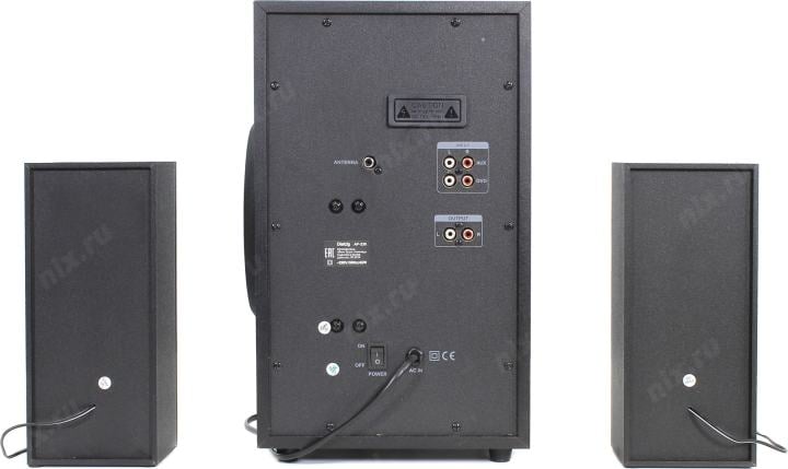 Колонки Dialog Progressive AP-230 (2х15W +Subwoofer 35W, дерево,  SD,  USB,  ПДУ, FM)