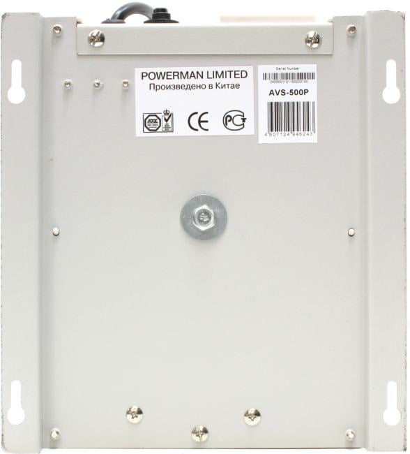 Стабилизатор Powerman AVS 500 P  (вх.110-260V, вых.220V ± 8%, 500VA, 2  розетки  Euro)