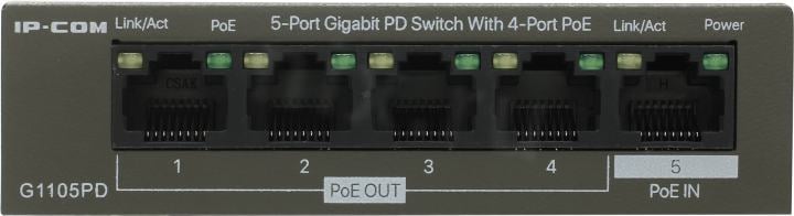 IP-COM <G1105PD> 5-Port Gigabit Switch  (4UTP  1000Mbps,  1WAN, PoE)