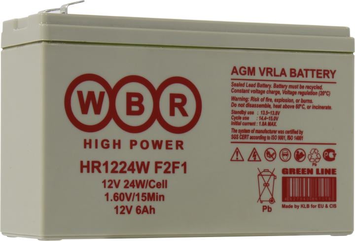 Аккумулятор WBR HR1224W F2F1, 12В/6.6Ач