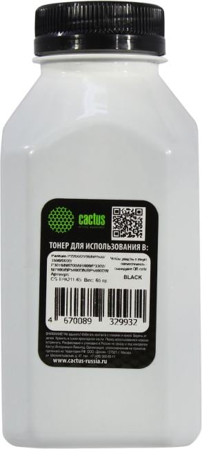 Тонер Cactus CS-TPA211-65 Black (Pantum  P2200/2500/M6500/6550/6600) 65 г