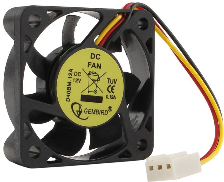 Вентилятор Gembird D40BM-12A, 40×10 мм, 4000 RPM, 3-pin