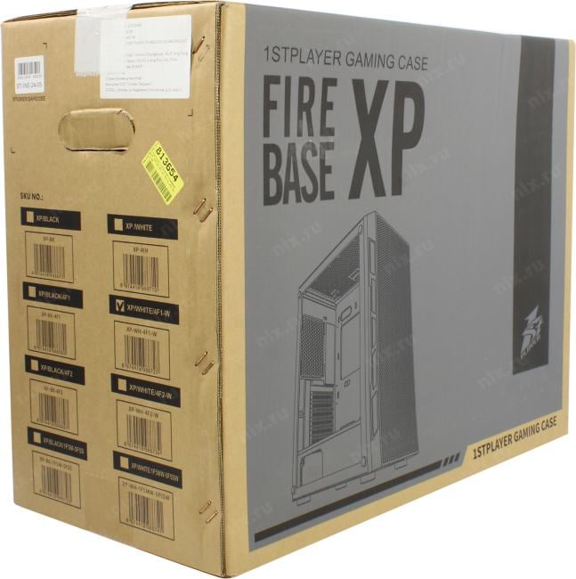 Miditower 1STPLAYER FIREBASE XP <XP-WH-4F1-W>  White  ATX  без БП