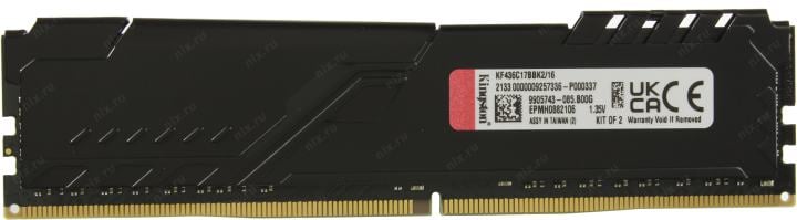 Kingston Fury Beast <KF436C17BBK2/16> DDR4 DIMM 16Gb KIT  2*8Gb <PC4-28800> CL17