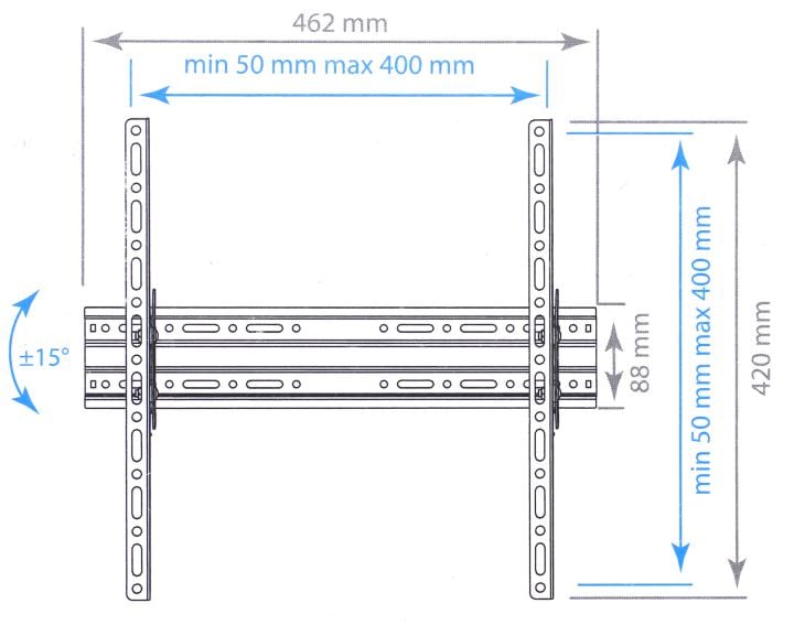 ArmMedia <PLASMA-4> Black, наклонный кронштейн  (VESA50-400,  55кг)