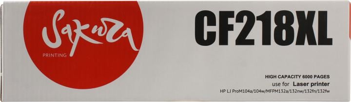 Картридж Sakura Printing CF218XL для HP LJ Pro m104a/ m104w/ m132a/ m132fn/ m132fw/ m132nw, черный,