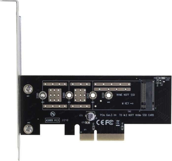 AgeStar <AS-MC01>  Адаптер M.2  ->  PCI-Ex4  (2230/2242/2260/2280, M-key)