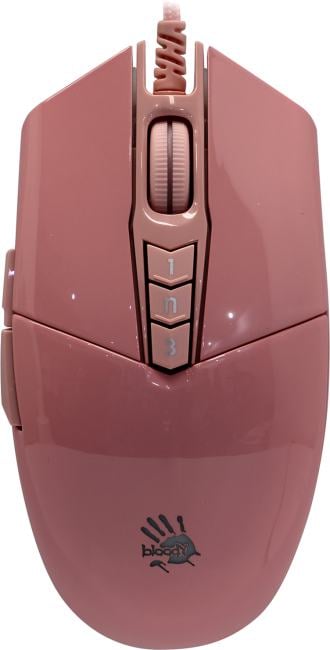 Bloody Gaming Mouse <P91S Pink>  (RTL) USB 8btn+Roll