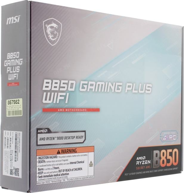MSI B850 GAMING PLUS WIFI (RTL) AM5 <B850> 2xPCI-E DP  5GbLAN+WiFi+BT  SATA  ATX 4DDR5