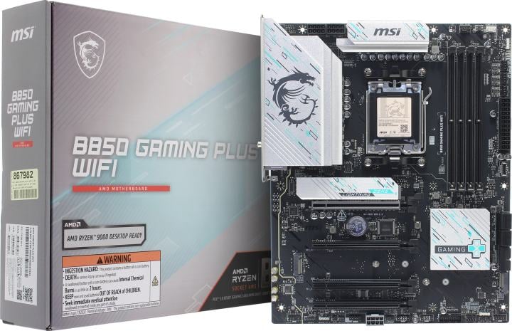 MSI B850 GAMING PLUS WIFI (RTL) AM5 <B850> 2xPCI-E DP  5GbLAN+WiFi+BT  SATA  ATX 4DDR5