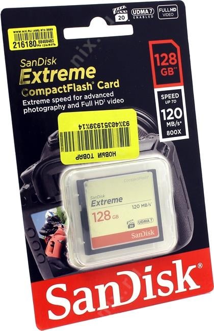 SanDisk Extreme <SDCFXSB-128G-G46> CompactFlash  Card  128Gb