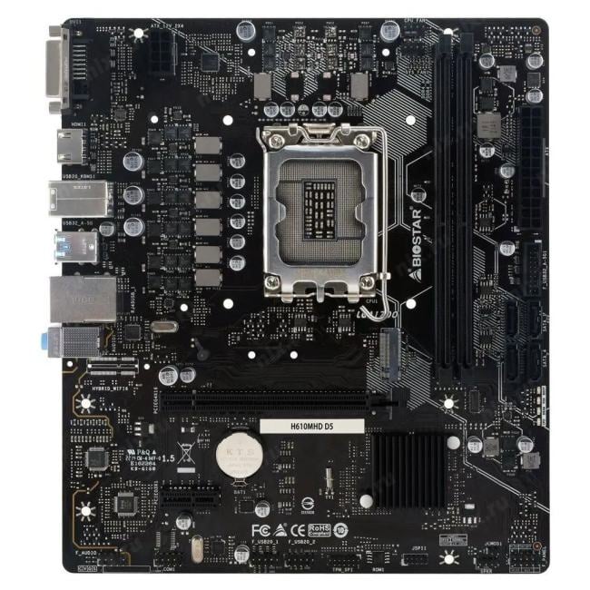 Biostar H610MHD D5 Soc-1700 Intel H610 mATX AC`97  8ch(7.1) GbLAN RAID+DVI+HDMI