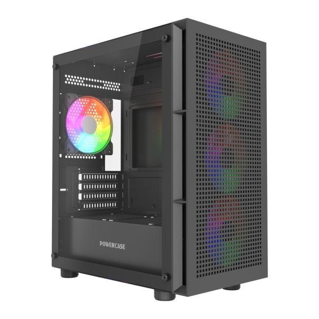 Корпус PowerCase Mistral Micro EM17 CMMEM17B-A4, mATX, TG, 4×120мм ARGB PWM