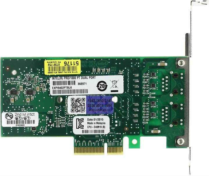 Intel <EXPI9402PTBLK> PRO/1000 PT Dual Port (OEM) PCI-E  x4  1000Mbps