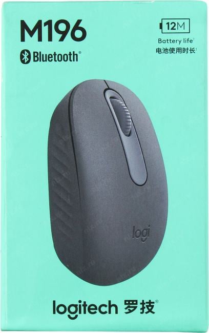 Logitech Wireless Mouse M196 <910-007315> (RTL)  Bluetooth  3btn+Roll,  беспроводная, уменьшенная