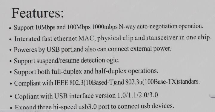 Espada <UsbGL> USB3.0  Gigabit  Ethernet  Adapter (1000Mbps)