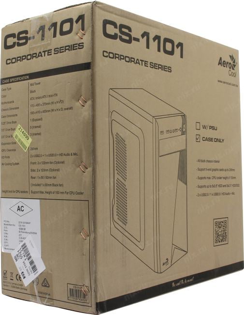Miditower Aerocool/Formula <CS-1101 Black>  ATX без БП