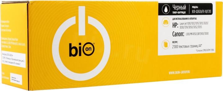 Bion BCR-Q2612A/FX-10/C703 Картридж для HP LaserJet M1005,1010,1015,1020,1022,M1319f,3015,3020,3030/Canon i-SENSYS FAX-L95,100,120,140,160,MF-4018,4120,4140,4150,4270 (2000 стр.),Черный