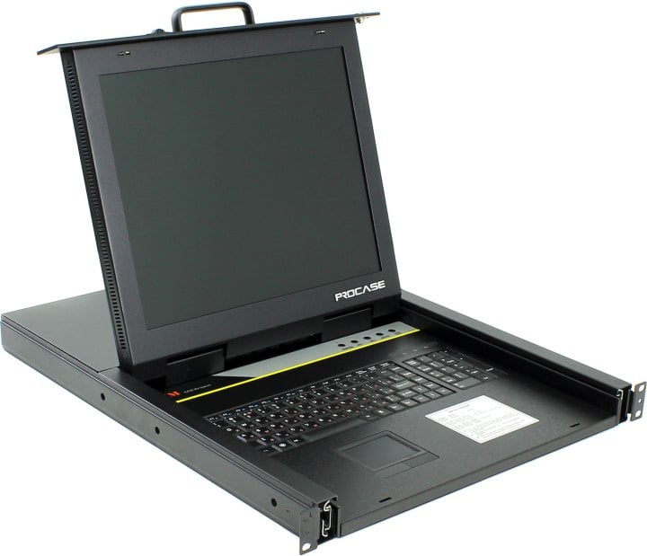 ProCase E1716 Консоль однорельсовая , КВМ 16 порт, LCD 17'', single rail console KVM 16 port, LCD D-Sub, USB, разрешение 1280*1024, 16 кабелей