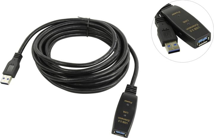 Кабель AOpen ACU827A-5м, USB 3.0 активный, 5м