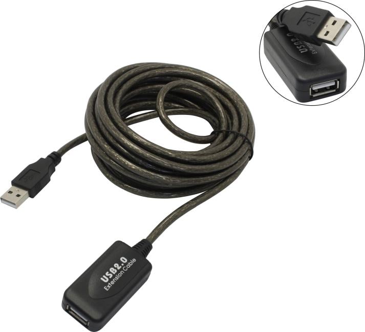 Cablexpert <UAE-01-5M> Кабель удлинительный активный USB 2.0  A-->A  5м