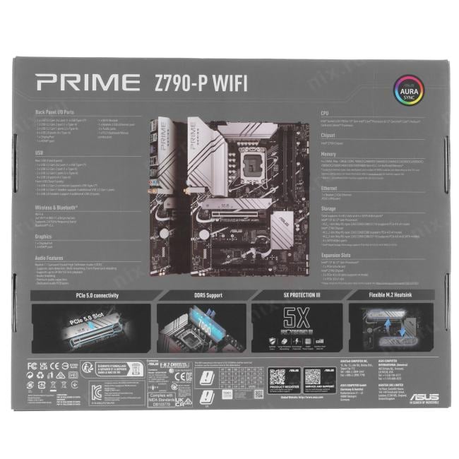 ASUS PRIME Z790-P WIFI (RTL) LGA1700 <Z790> 4xPCI-E HDMI+DP 2.5GbLAN+WiFi+BT  SATA ATX 4DDR5
