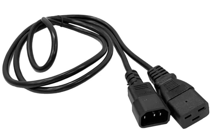 Кабель питания Lanmaster LAN-PP19/14-1.8-BK C19-C14, 3х0.75, 220В,  10А,  черный,  1.8 метра