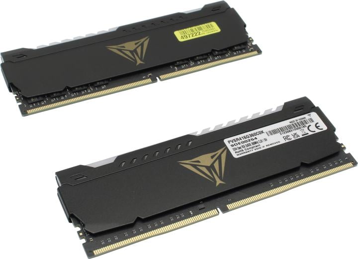 Patriot Viper Steel RGB <PVSR416G360C0K> DDR4 DIMM 16Gb  KIT  2*8Gb  <PC4-28800> CL20
