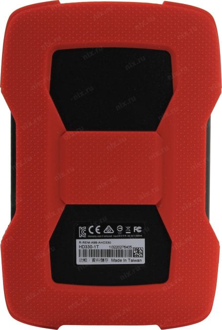 ADATA <AHD330-1TU31-CRD> Durable HD330 Red USB3.1 Portable 2.5" HDD 1Tb  EXT  (RTL)
